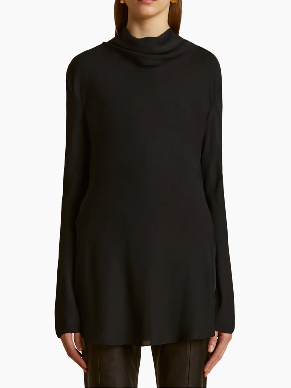 KHAITE Vray Cowlneck Silk Top size 8 NEW
